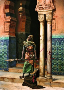 La garde nubienne Ludwig Deutsch Orientalism Peinture à l'huile